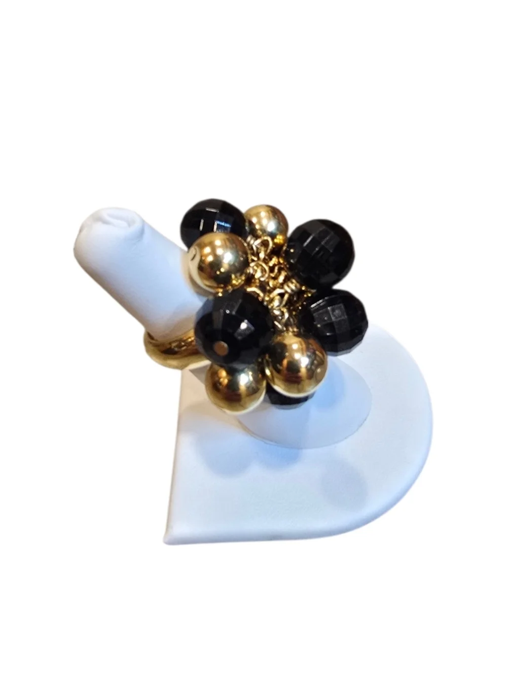 Kate Spade Black and Gold Cluster Statement Ring